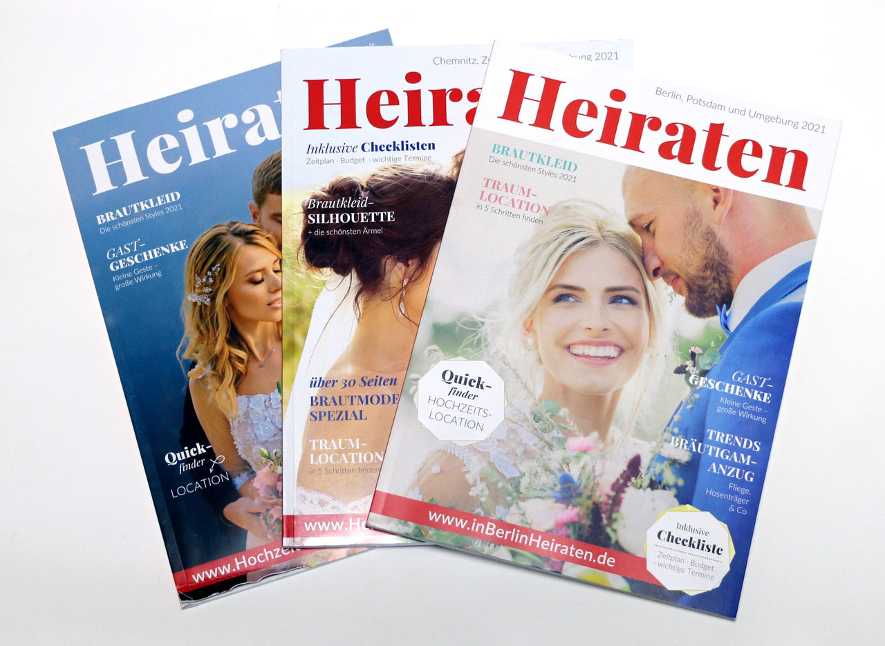Magazine Heiraten in Berlin, Potsdam, Chemnitz und Zwickau